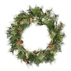 Vickerman Artificial Unlit Christmas Wreath With Pine Cones And Grapevines (06341) -Christmas Decorations 06341amd