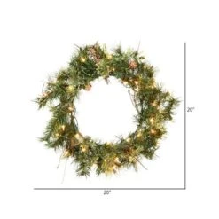 Vickerman Pre-Lit Artificial Christmas Wreath (06342) -Christmas Decorations 063423md