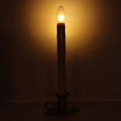 Celestial Lights Taper Candle With Traditional Base (128338) -Christmas Decorations 128338darkmd