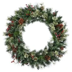 Vickerman Unlit Christmas Wreath With Pine Cones And Berries (22380)