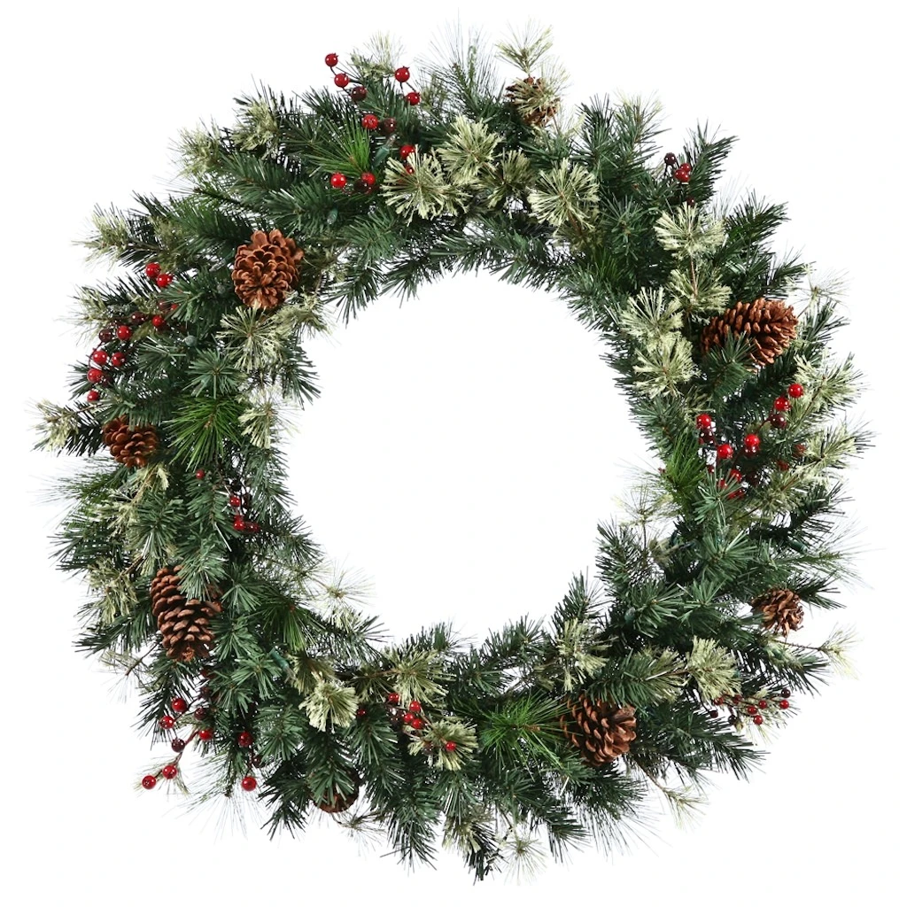Vickerman Unlit Christmas Wreath With Pine Cones And Berries (22380) 3 Vickerman Unlit Christmas Wreath With Pine Cones And Berries (22380)