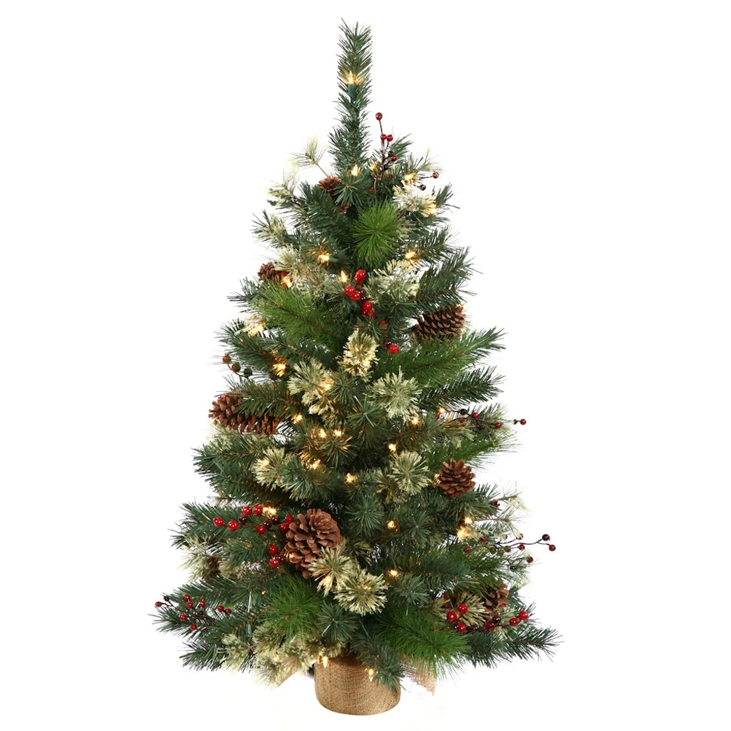 Vickerman Pre-Lit Artificial Christmas Tree With Berries And Cones (22391) 3 Vickerman Pre-Lit Artificial Christmas Tree With Berries And Cones (22391)