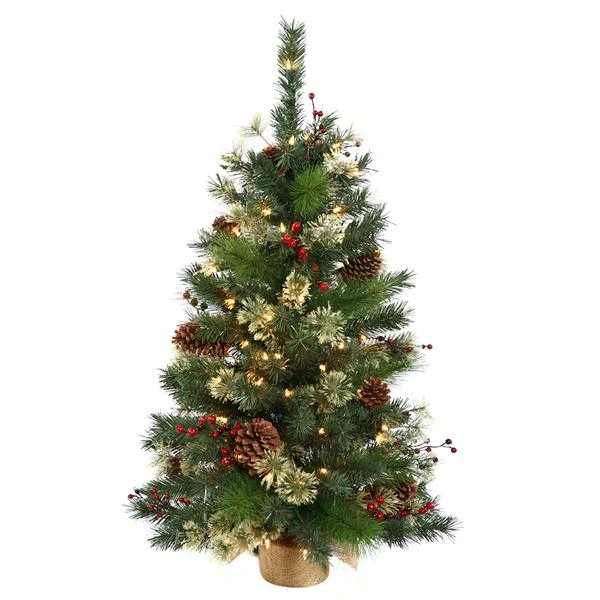 Vickerman Pre-Lit Artificial Christmas Tree With Berries And Cones (22391) 4 Vickerman Pre-Lit Artificial Christmas Tree With Berries And Cones (22391) - Image 2