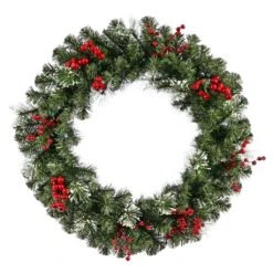 Vickerman Artificial Unlit Christmas Wreath With Berries (22411)