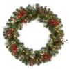 Vickerman Pre-Lit Artificial Christmas Wreath With Berries (22414) -Christmas Decorations 22414lg