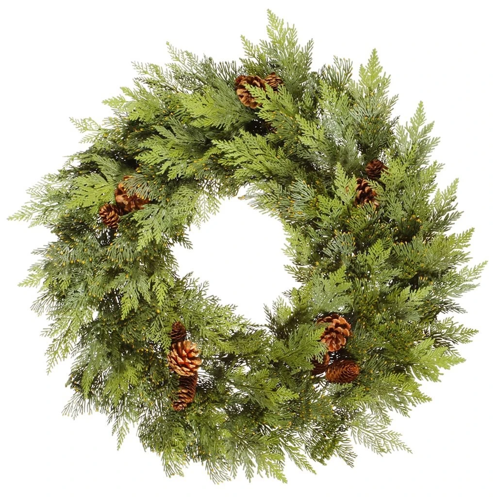 Vickerman Artificial Unlit Christmas Wreath With Pine Cones (23299) 3 Vickerman Artificial Unlit Christmas Wreath With Pine Cones (23299)