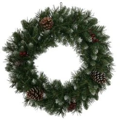 Vickerman Artificial Unlit Christmas Wreath With Pine Cones And Berries (31218)