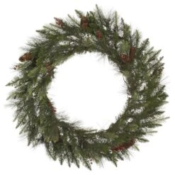 Vickerman Artificial Unlit Christmas Wreath With Berries And Pine Cones (324516)