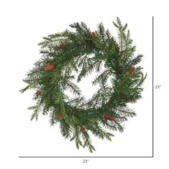 Vickerman Artificial Unlit Christmas Wreath With Pine Cones (371688) -Christmas Decorations 3716882md