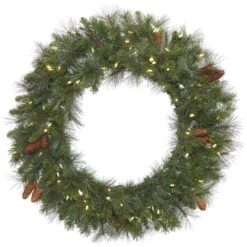 Vickerman Pre-Lit Artificial Christmas Wreath With Pine Cones (373743)