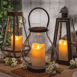 Gerson LED Flameless Candle/Lantern With Timer (43842) -Christmas Decorations 43847amd