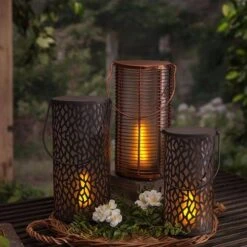 Gerson Flameless LED Light / Lantern With Timer (43863) -Christmas Decorations 43863amd