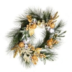 Vickerman Artificial Unlit Artificial Christmas Wreath (675793) -Christmas Decorations 675793frontmd