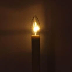 Celestial Lights Taper Candle With Traditional Base (707941) -Christmas Decorations 707941closeupmd