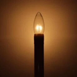 Celestial Lights Taper Candle With Traditional Base (965929) -Christmas Decorations 965929clsoeupmd