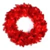 Vickerman Pre-Lit Artificial Christmas Wreath (28437) -Christmas Decorations Flocked20Red20Wreathlg 1
